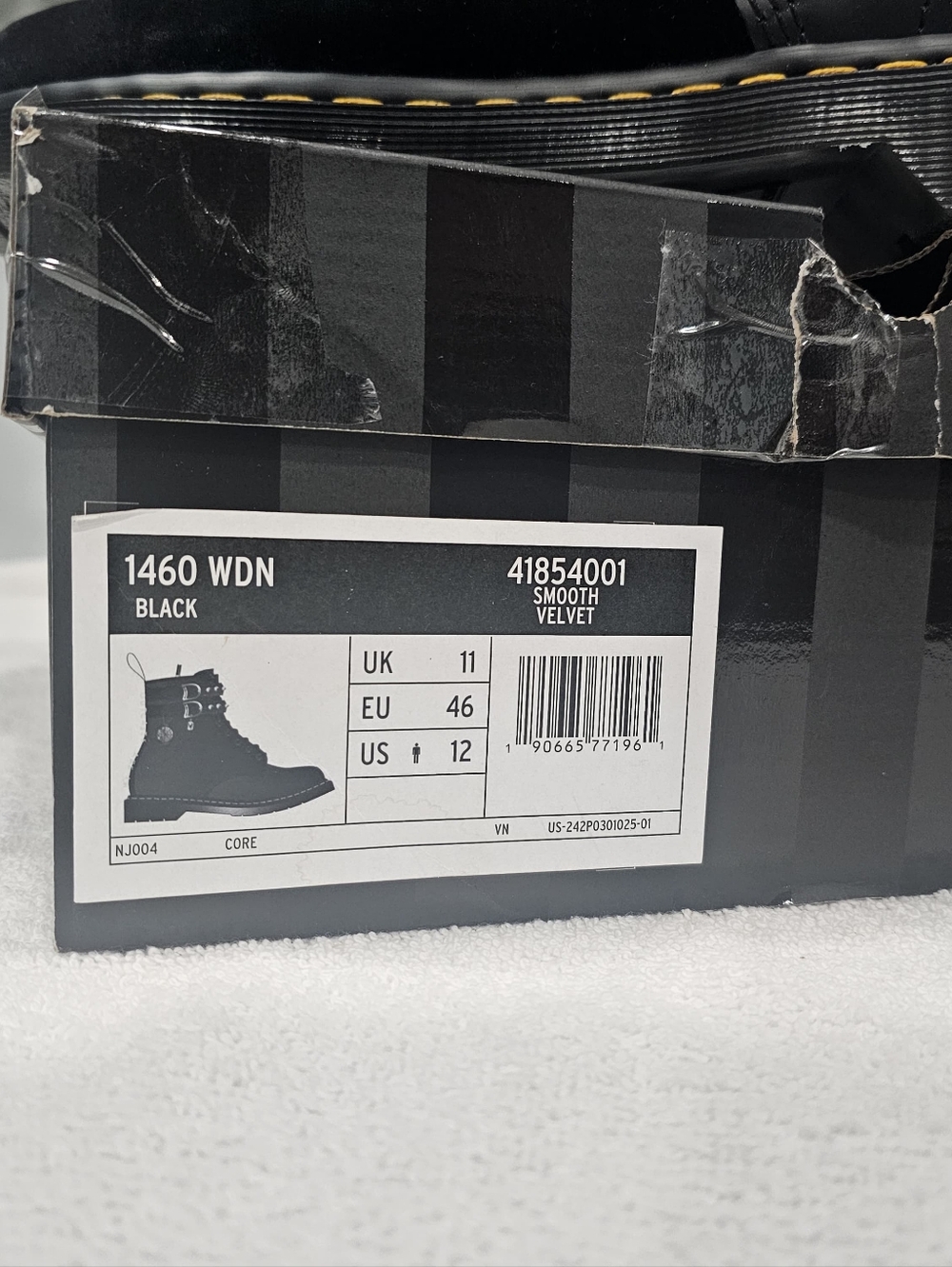 Dr. Martens Black Leather & Suede Buckle Combat Boot/wednesday/NWB - Picture 7 of 8